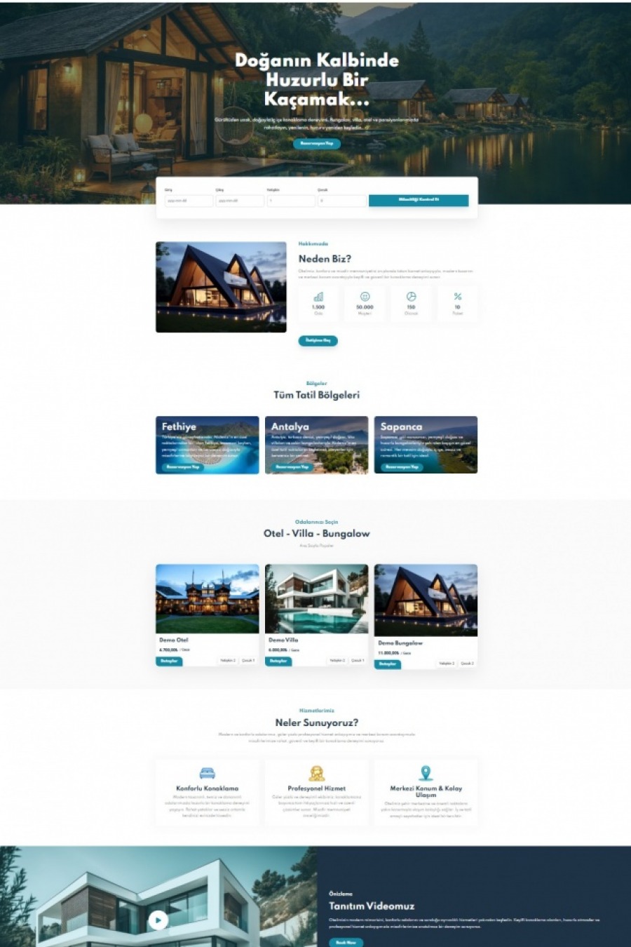 Otel Villa Bungalov Kiralama Scripti